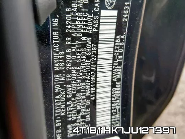 4T1B11HK7JU127397 фото 2