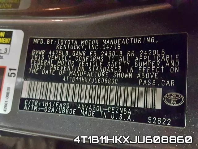 4T1B11HKXJU608860 фото 2
