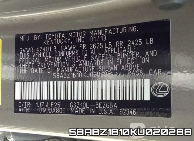 58ABZ1B10KU020288 фото 10