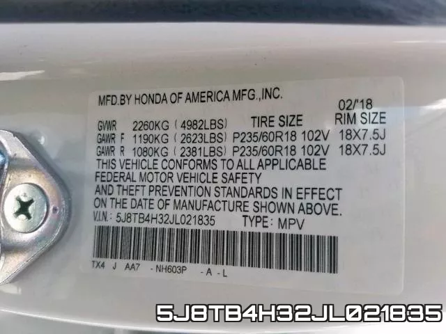 5J8TB4H32JL021835 фото 2