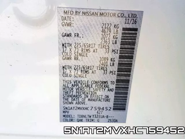 5N1AT2MVXHC759452 фото 2