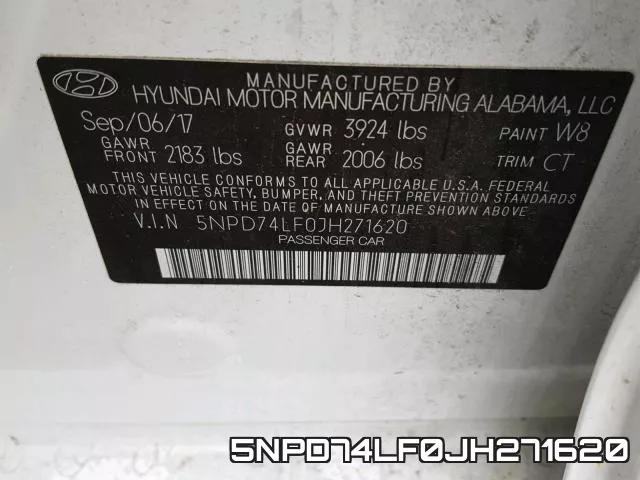 5NPD74LF0JH271620 фото 2