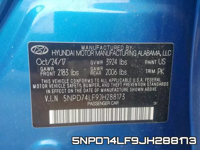 5NPD74LF9JH288173 фото 2