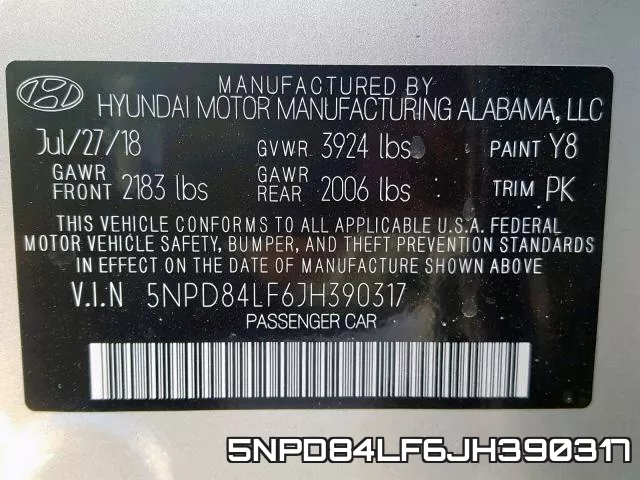 5NPD84LF6JH390317 фото 2