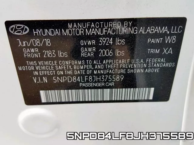 5NPD84LF8JH375589 фото 2