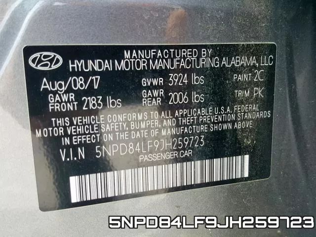 5NPD84LF9JH259723 фото 2