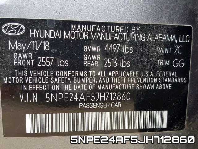 5NPE24AF5JH712860 фото 2