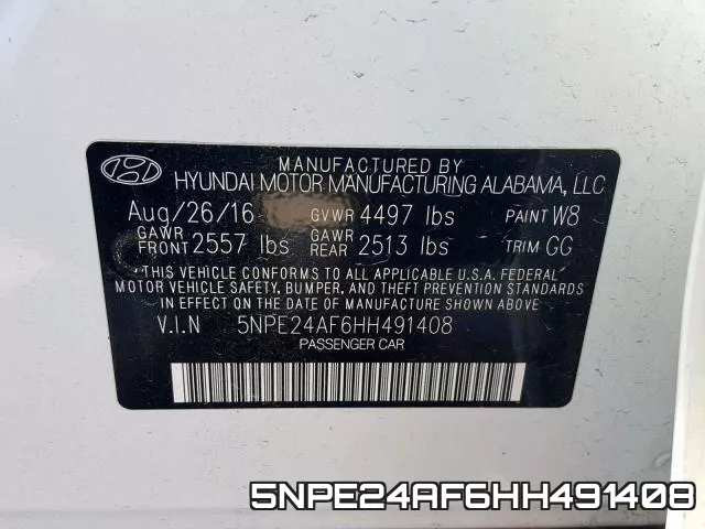 5NPE24AF6HH491408 фото 2
