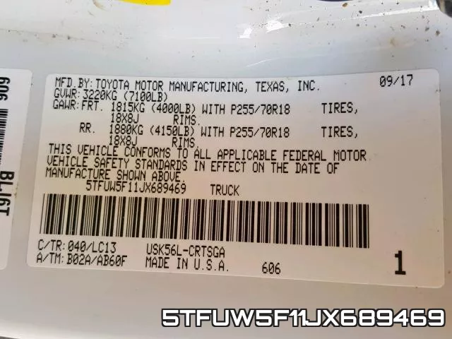 5TFUW5F11JX689469 фото 2