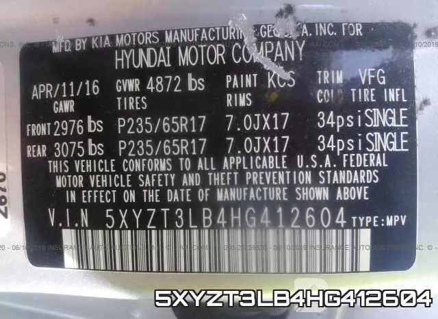 5XYZT3LB4HG412604 фото 10