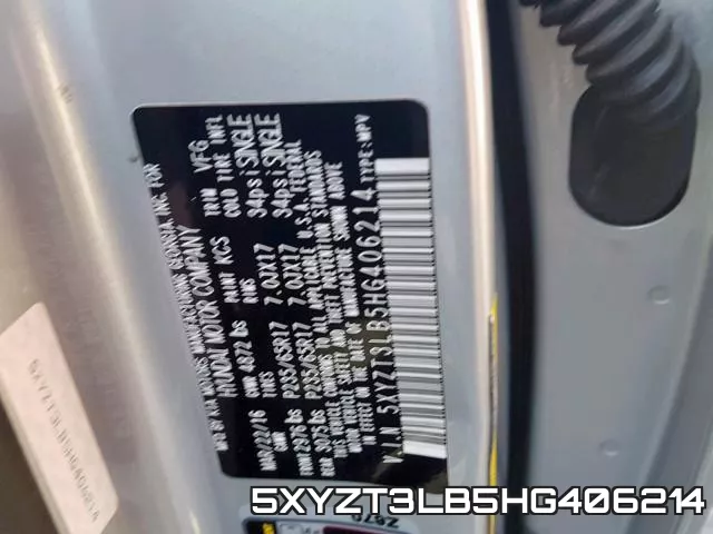 5XYZT3LB5HG406214 фото 2