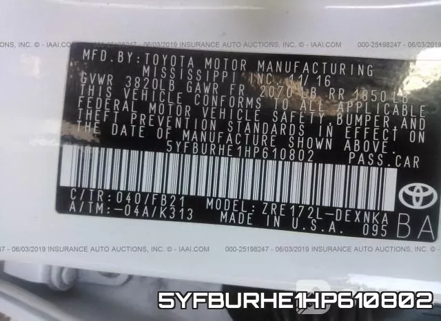5YFBURHE1HP610802 фото 10