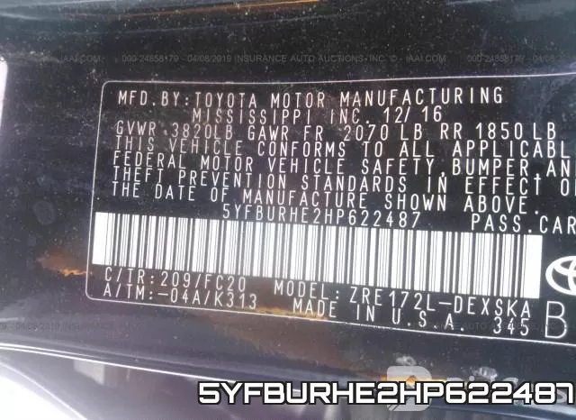 5YFBURHE2HP622487 фото 10