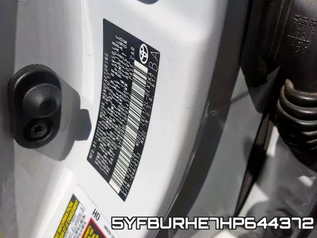 5YFBURHE7HP644372 фото 2