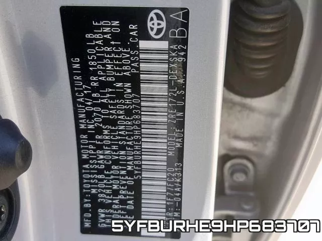 5YFBURHE9HP683707 фото 2