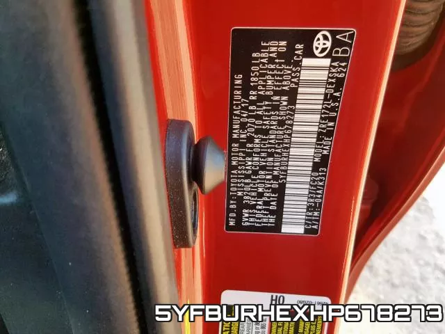 5YFBURHEXHP678273 фото 2