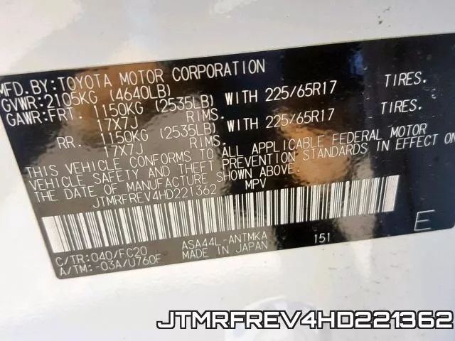 JTMRFREV4HD221362 фото 2