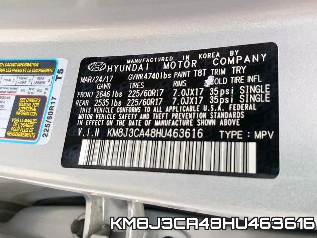 KM8J3CA48HU463616 фото 2