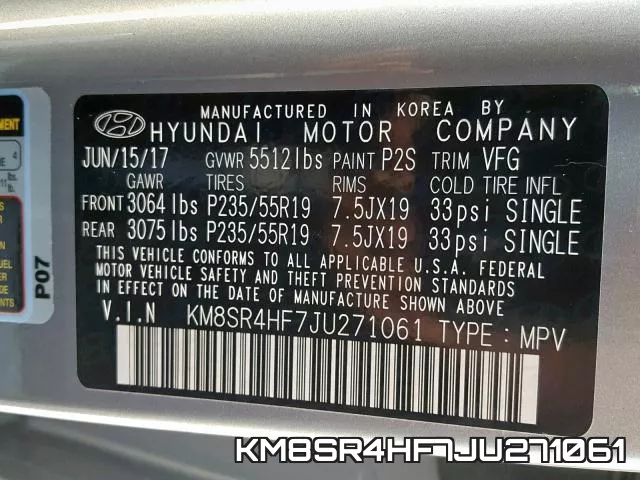 KM8SR4HF7JU271061 фото 2
