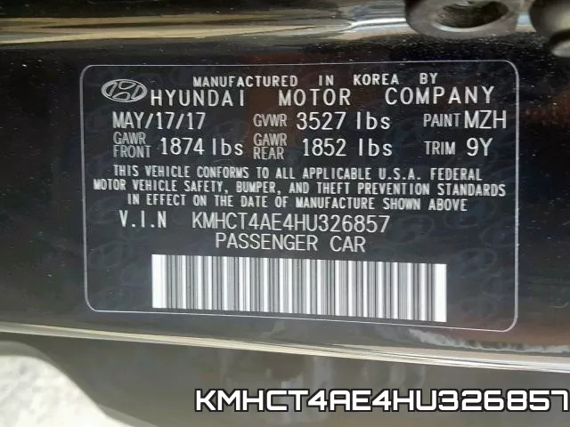 KMHCT4AE4HU326857 фото 2