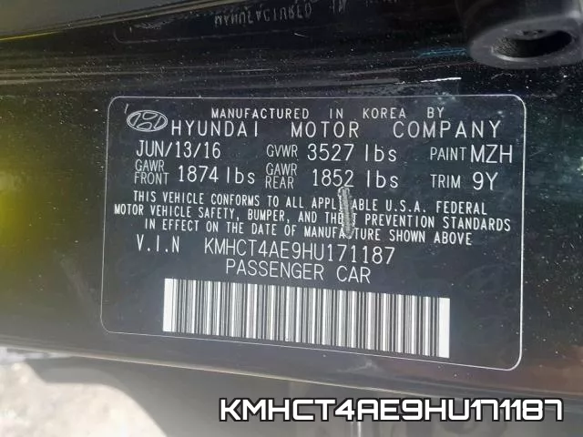 KMHCT4AE9HU171187 фото 2