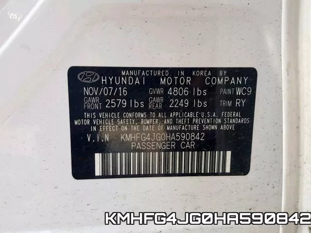 KMHFG4JG0HA590842 фото 2