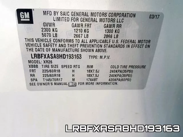 LRBFXASA8HD193163 фото 2