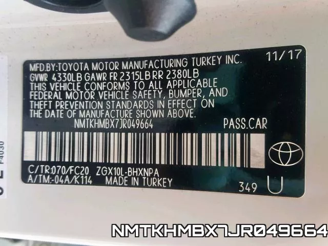 NMTKHMBX7JR049664 фото 2