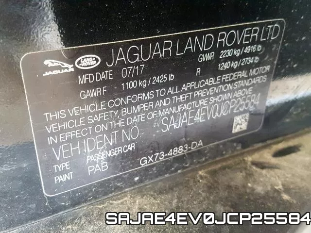 SAJAE4EV0JCP25584 фото 2