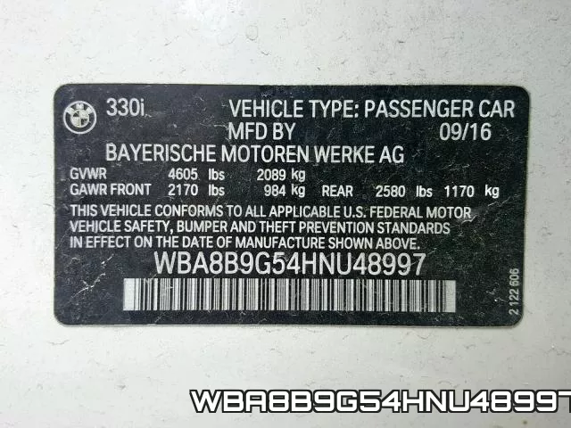 WBA8B9G54HNU48997 фото 2