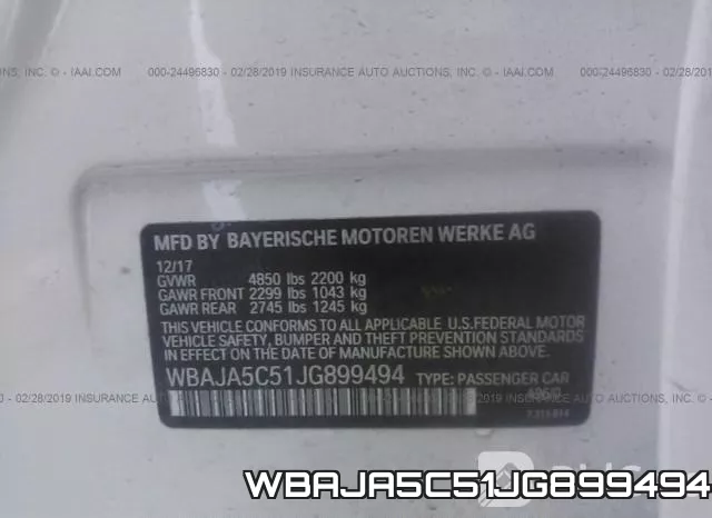 WBAJA5C51JG899494 фото 9