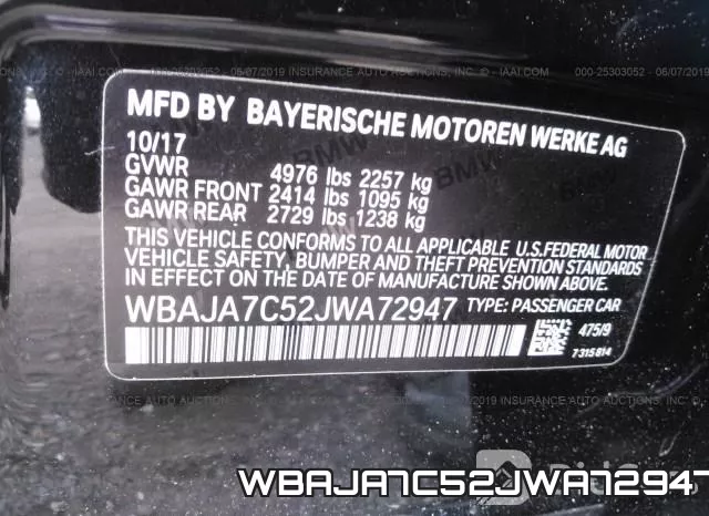 WBAJA7C52JWA72947 фото 10