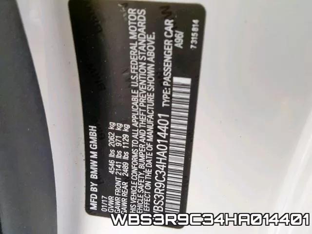WBS3R9C34HA014401 фото 2