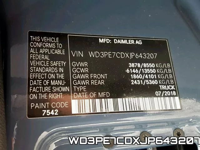 WD3PE7CDXJP643207 фото 2