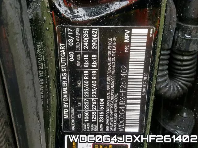 WDC0G4JBXHF261402 фото 2