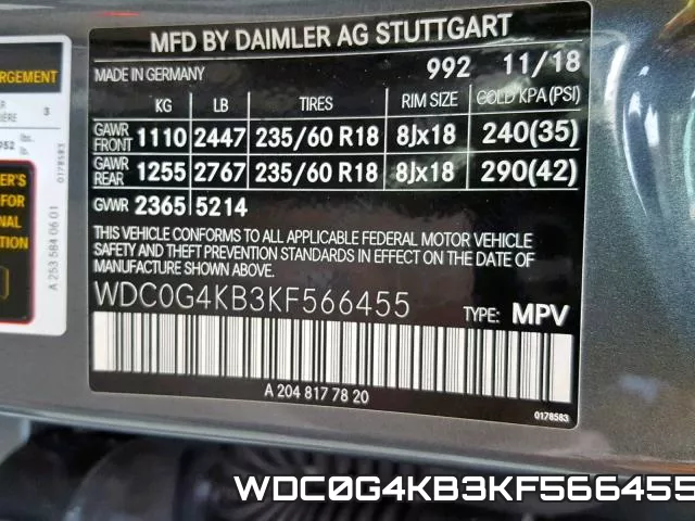 WDC0G4KB3KF566455 фото 2