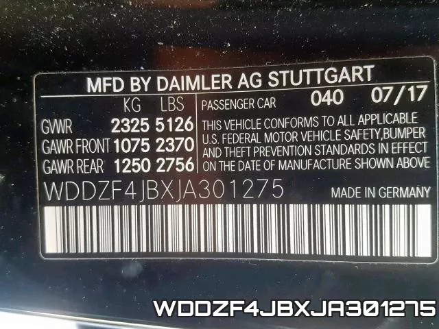 WDDZF4JBXJA301275 фото 2