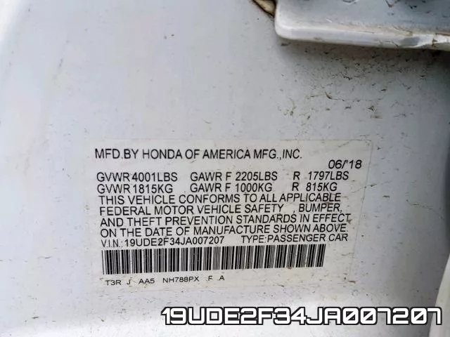 19UDE2F34JA007207 фото 2