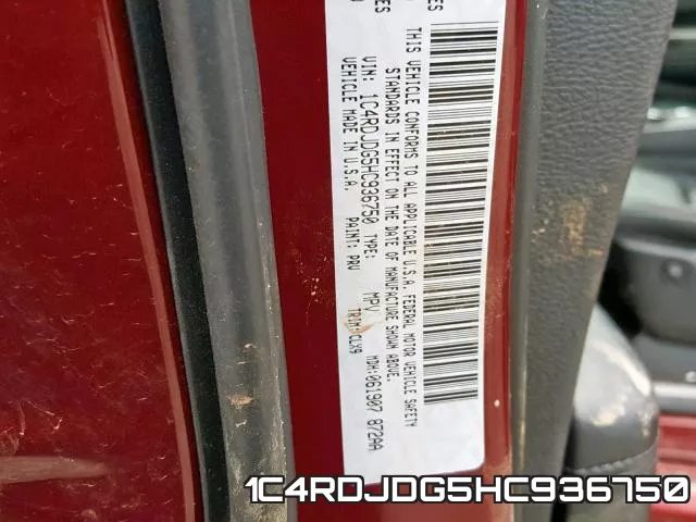 1C4RDJDG5HC936750 фото 2