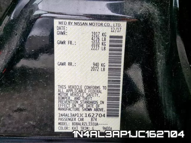 1N4AL3AP1JC162704 фото 2