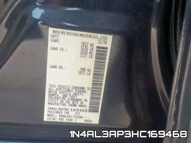 1N4AL3AP3HC169468 фото 2