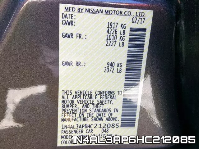 1N4AL3AP6HC212085 фото 2