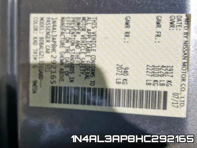 1N4AL3AP8HC292165 фото 2