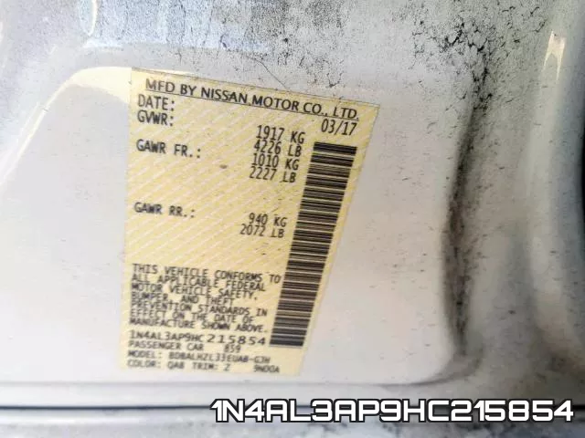 1N4AL3AP9HC215854 фото 2