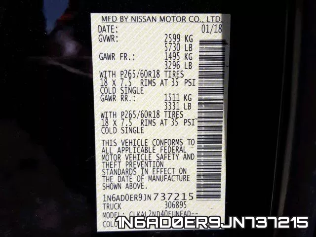 1N6AD0ER9JN737215 фото 2