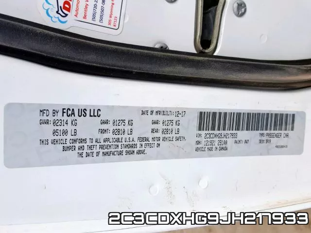 2C3CDXHG9JH217933 фото 2