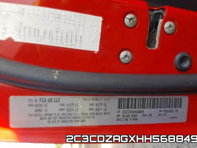 2C3CDZAGXHH568849 фото 2