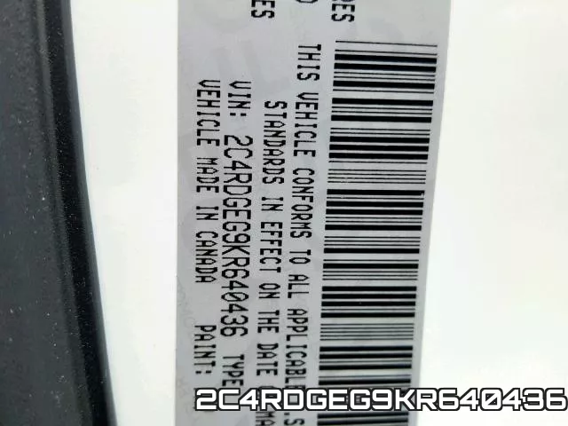 2C4RDGEG9KR640436 фото 2