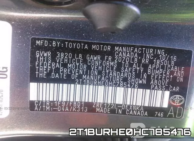 2T1BURHE0HC785476 фото 10