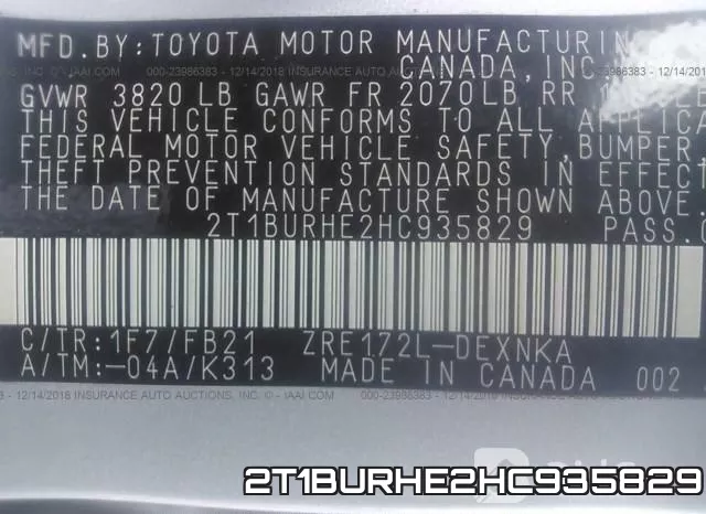2T1BURHE2HC935829 фото 10